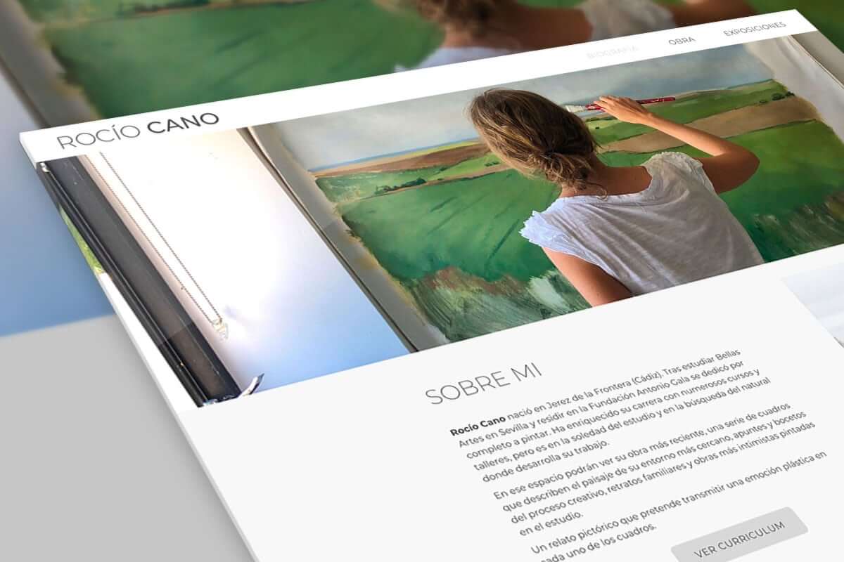 mockup del diseño web de rocio cano