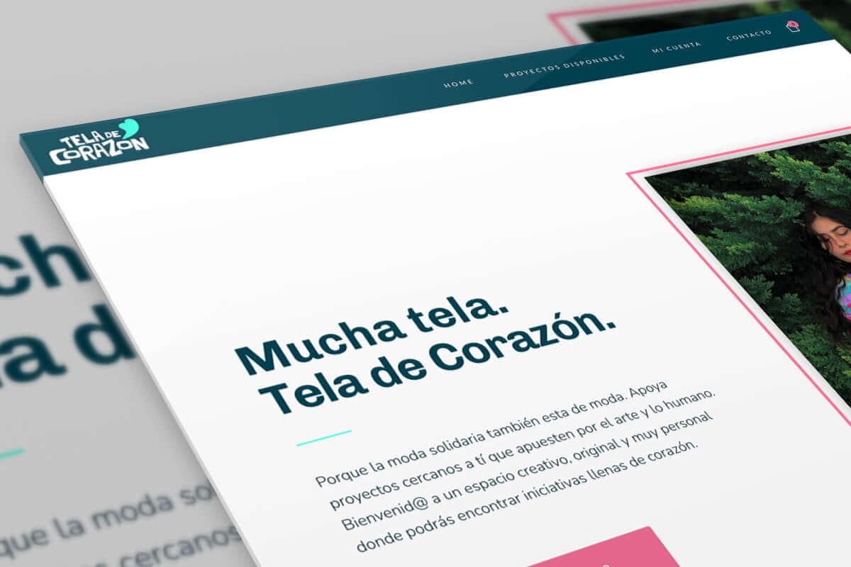 mockup del diseño web para teladecorazon