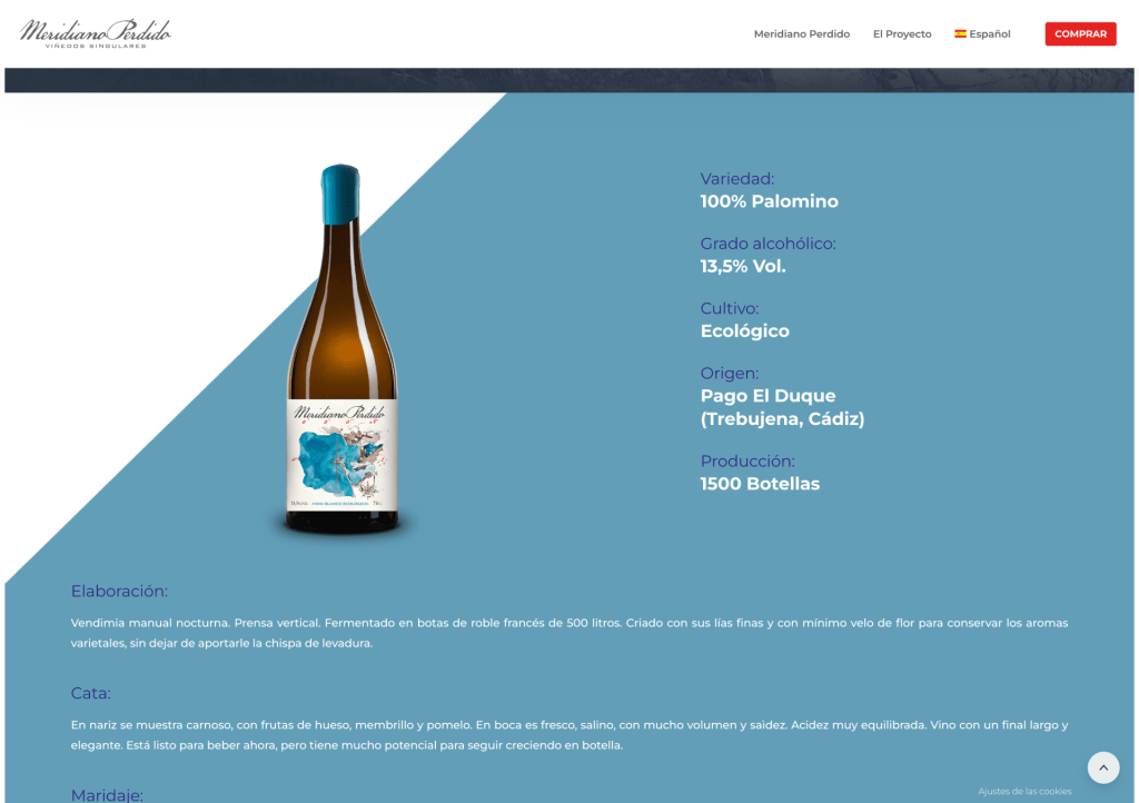 diseño web para meridiano perdido