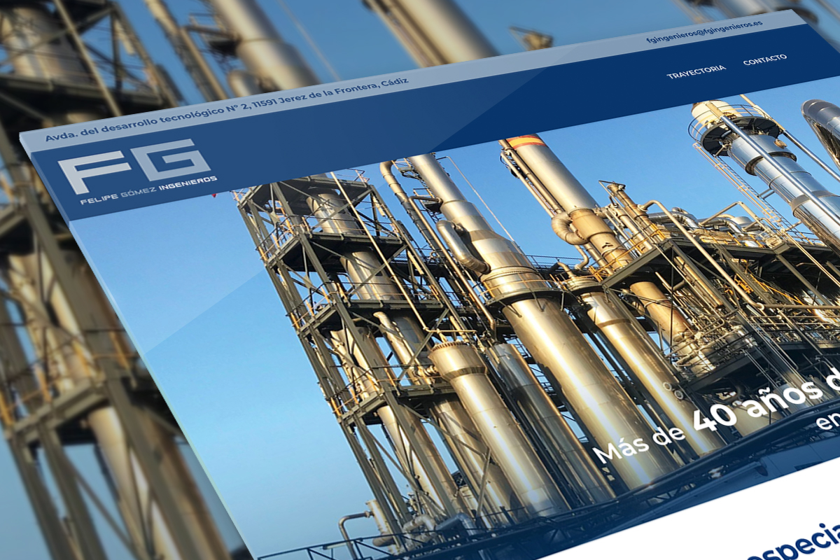 mockup del diseño web fg ingenieros