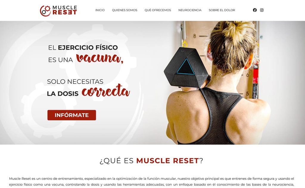 Muscle Reset - hosting y diseño web
