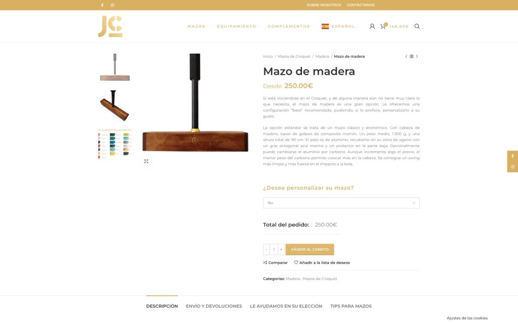 JC Croquet - hosting y diseño web