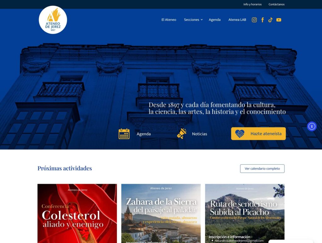 Ateneo de Jerez - hosting y diseño web