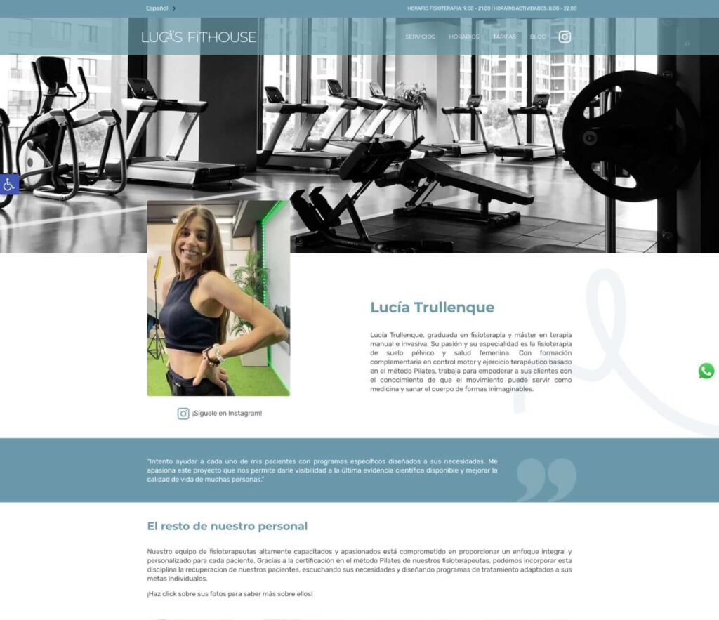 Luci's Fithouse - hosting y diseño web