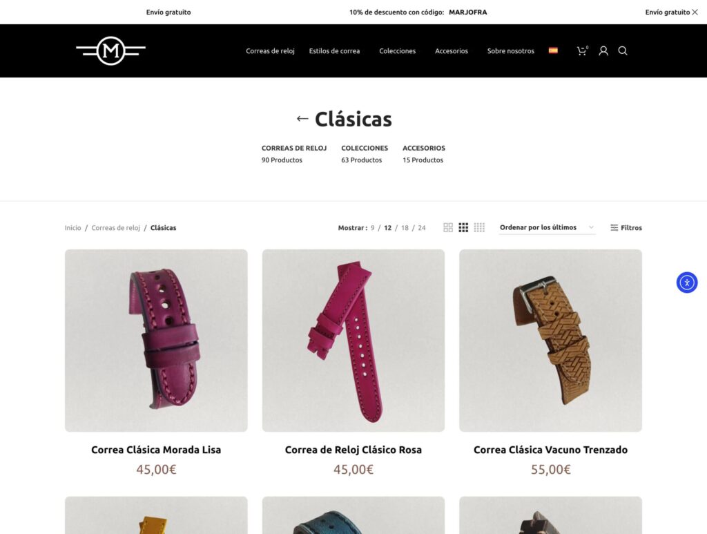 Marjofra Straps - hosting y diseño web