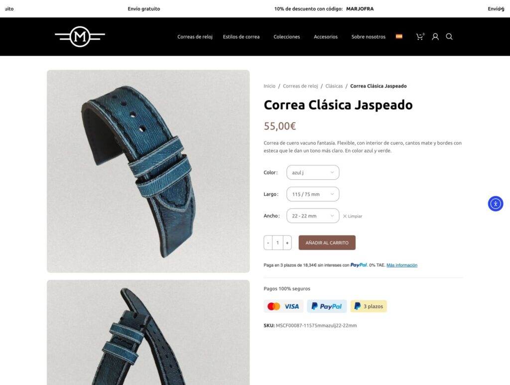 Marjofra Straps - hosting y diseño web