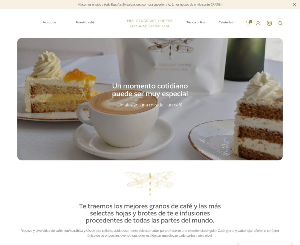 The Singular Coffee - hosting y diseño web