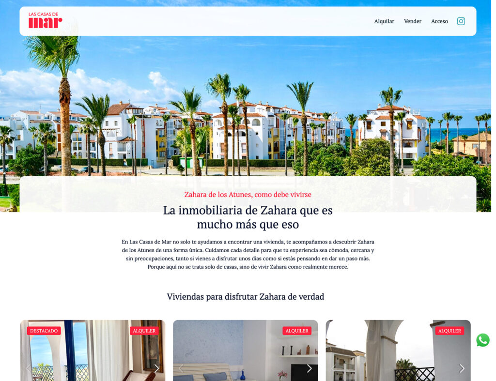 Las Casas de Mar - hosting y diseño web